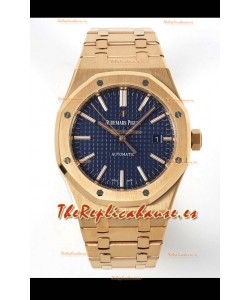 Audemars Piguet Royal Oak 15400 41MM Dial Azul Acero 904L Oro Rosado Movimiento CALIBRE 3120 Réplica a Espejo 1:1