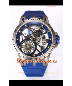 Roger Dubuis Excalibur Spider Flying Tourbillon Skeleton Caja Titanio 45MM Reloj Réplica Suizo a Espejo 1:1