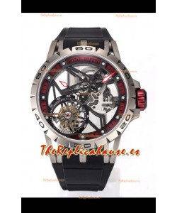 Roger Dubuis Excalibur Spider Flying Tourbillon Skeleton Caja Titanio 45MM Reloj Réplica Suizo a Espejo 1:1