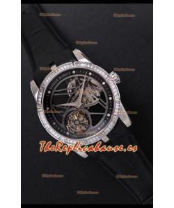 Roger Dubuis Excalibur Spider Flying Tourbillon Skeleton Caja de Titanio Reloj a Espejo 1:1