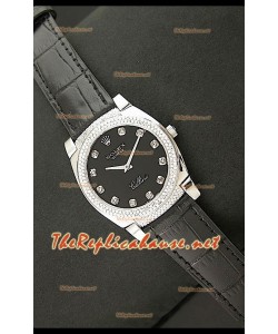 Rolex Celleni Reproducción Japonesa de Cuarzo Todo Negro y Diamantes