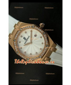 Audemars Piguet Royal Oak, Reloj de mujer, réplica de Cuarzo, caja color Oro Rosado