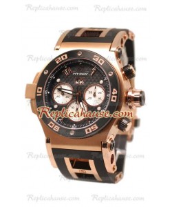 Hysek Abyss Explorer Geneve Rose Gold & Carbon Finish Reloj Suizo de imitación