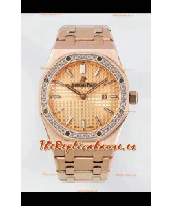 Audemars Piguet Royal Oak 33MM Caja Oro Rosado Dial Oro Reloj Réplica a Espejo 1:1