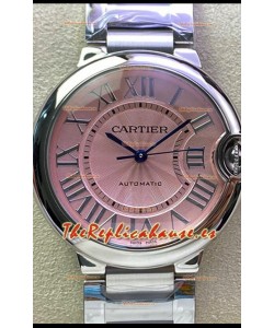 Ballon De Cartier Reloj Suizo Automático Calidad a Espejo 1:1 36MM Caja en Acero Inoxidable Dial Rosado