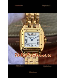 Cartier Edición PANTHERE Réplica a Espejo 1:1 Reloj Suizo Oro Amarillo Dial Blanco