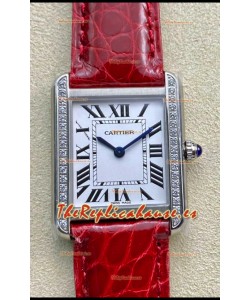 Cartier Tank Solo Reloj Cuarzo Suizo Caja en Acero Inoxidable - Ancho 27MM Réplica Espejo 1:1