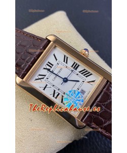 Cartier Tank Solo Reloj Suizo Automático Caja chapada en Oro Rosado - 31MM Ancho - Réplica a Espejo 1:1