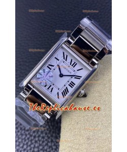 Cartier Tank Solo Reloj Cuarto Suizo Caja en Acero Inoxidable - Ancho 25.5MM Réplica Espejo 1:1