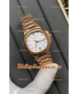 Patek Philippe Nautilus 7118/1200R-001 35MM Reloj Réplica Suizo a Espejo 1:1 Dial Blanco