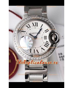 Ballon De Cartier Reloj Suizo Calidad a Espejo 1:1 28MM Caja en Acero Dial Blanco