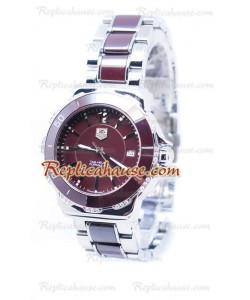 Tag Heuer Formula 1 Quartz Brown Ceramic Bisel de diamantes Reloj